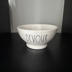 Rae Dunn 'Devour' White Ceramic Bowl